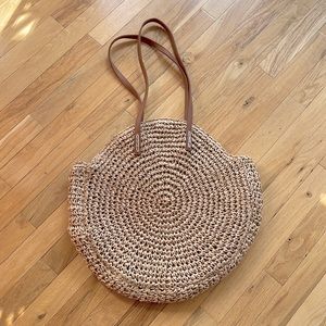 American Eagle AEO Round Straw Bag